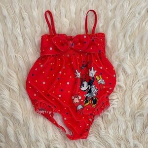 Disney Red Minnie Mouse Kids Swimsuit